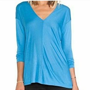 Vince long sleeve blue top small ( medium )